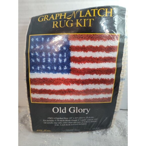 MCG Textiles Old Glory Graph N Latch Hook Rug‎ Kit 13 x 10 Hook Included USA - Picture 3 of 4